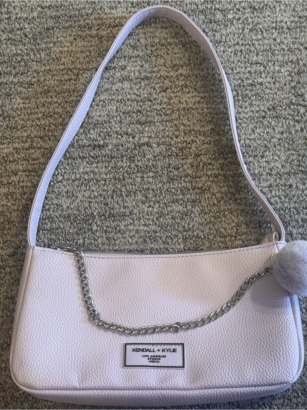Kendall & Kylie Light Purple Shoulder Bag with Silver Chain